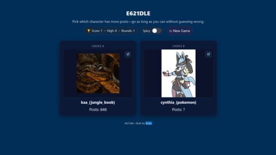 Screenshot E621dle