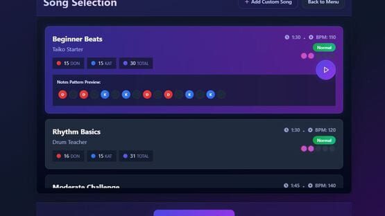 Screenshot Taiko on the Web