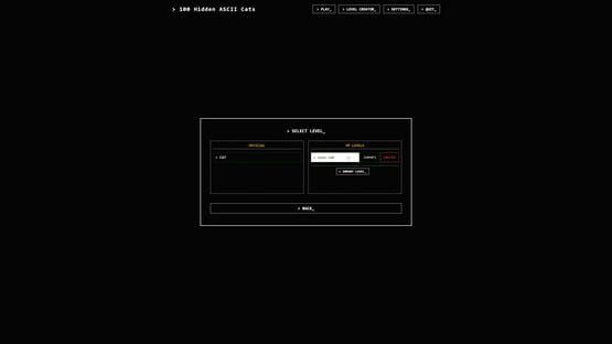 Screenshot 100 Hidden ASCII Cats