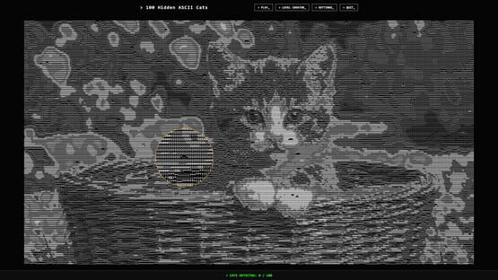 Screenshot 100 Hidden ASCII Cats