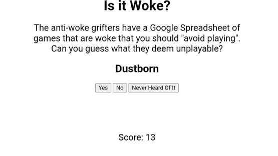 Screenshot Is It Woke?