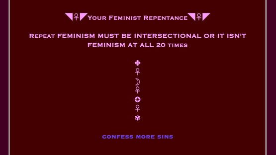 Screenshot Feminist Confessional