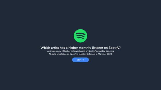 Screenshot Higher or Lower: Spotify Edition