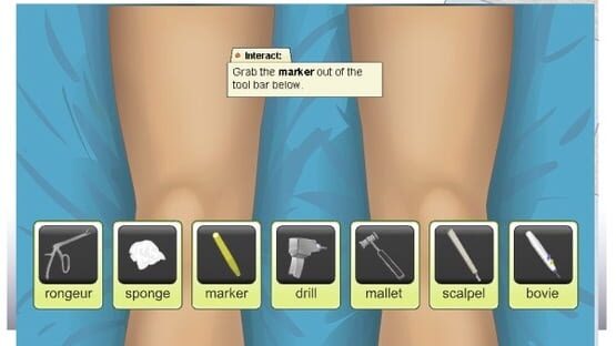 Screenshot Virtual Knee Surgery