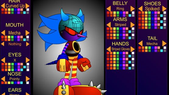Screenshot Sonic Character Designer