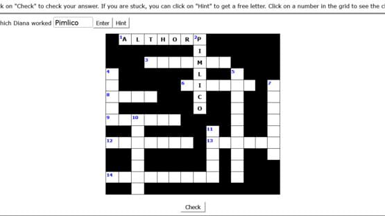 Screenshot Princess Diana Crosswords No.1