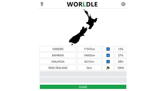 Screenshot Worldle