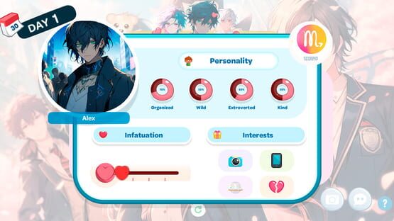 Screenshot Love Anime Boys Club: Language and Date Zodiac Signs