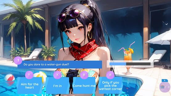 Screenshot Poolside Girls Kiss: Passion Fruits Hotel Dating Sim