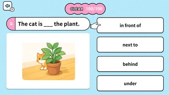 Screenshot Learn with Illustrations! English Prepositions 4-Choice Quiz
