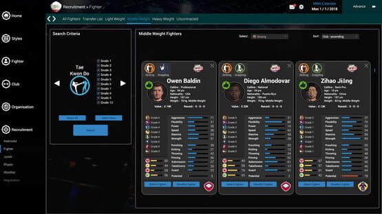Screenshot MMA Team Manager