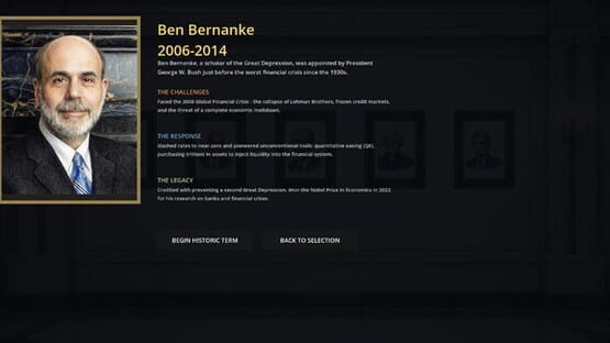 Screenshot Federal Reserve Simulator