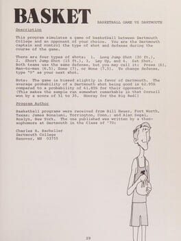 Cover PDP 10 Timesharing Basketball