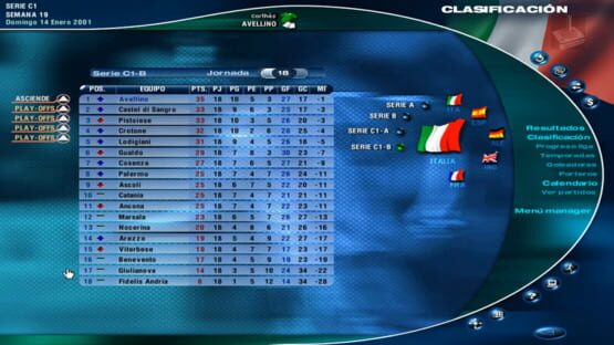 Screenshot PC Fútbol 2000