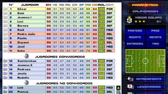 Screenshot PC Fútbol 6.0