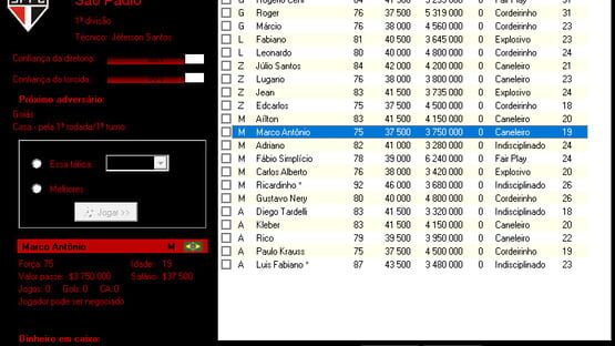 Screenshot BrasFoot 2003