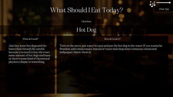 Screenshot What Should I Eat