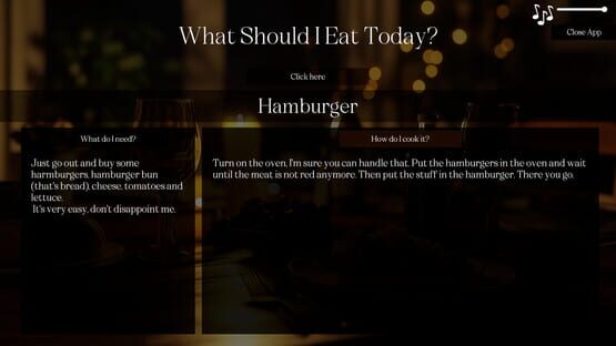 Screenshot What Should I Eat