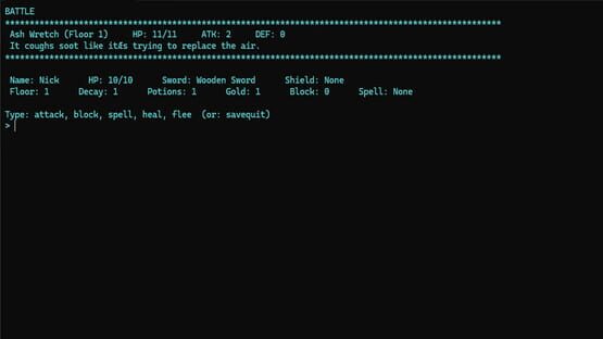 Screenshot Nick's Text Adventure