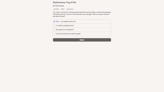 Screenshot Machinations: Fog of War