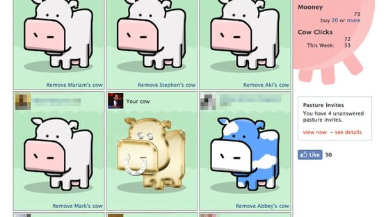 Screenshot Cow Clicker