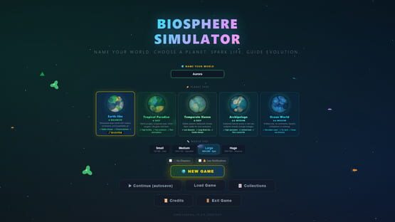 Screenshot Biosphere Simulator