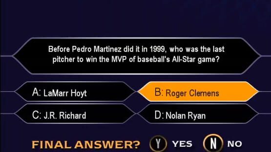 Screenshot Who Wants to Be a Millionaire: Sports Edition