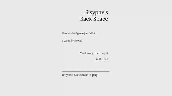 Screenshot Sisyphe's Backspace