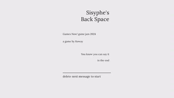Screenshot Sisyphe's Backspace