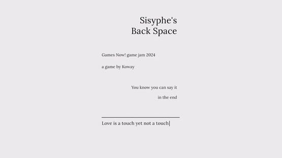 Screenshot Sisyphe's Backspace