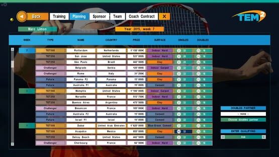 Screenshot Tennis Elbow Manager 2