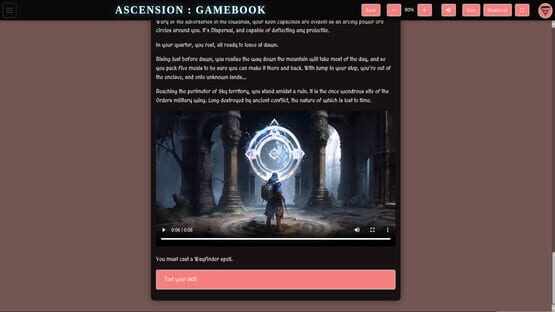 Screenshot Ascension Gamebook