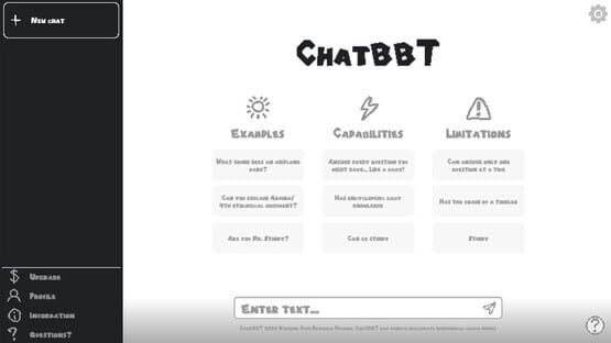 Screenshot ChatBBT