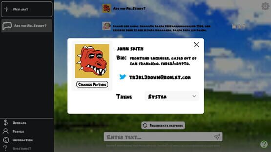 Screenshot ChatBBT