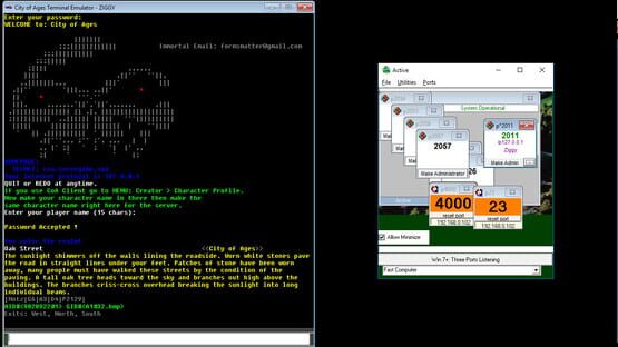 Screenshot City of Ages: Picture Supportive Text MUD