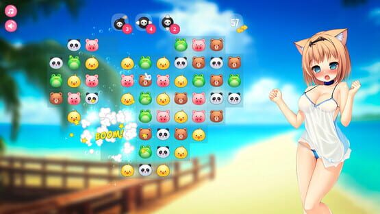 Screenshot Neko Hentai Girl: Beach Match-3