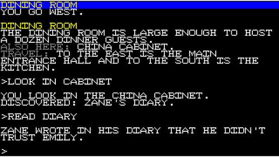 Screenshot Ozapell Mystery Text Adventure