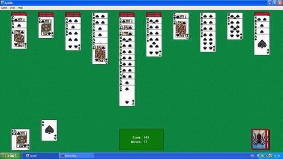 Screenshot Microsoft Spider Solitaire