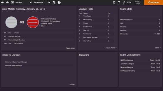 Screenshot Cyber Team Manager