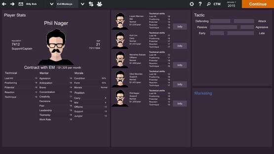 Screenshot Cyber Team Manager