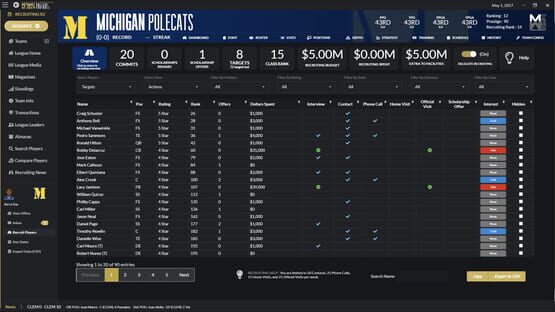 Screenshot Draft Day Sports: College Football 2024
