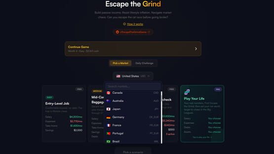 Screenshot Escape the Grind