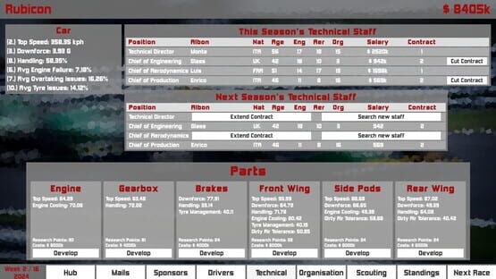 Screenshot Formula Racing Manager