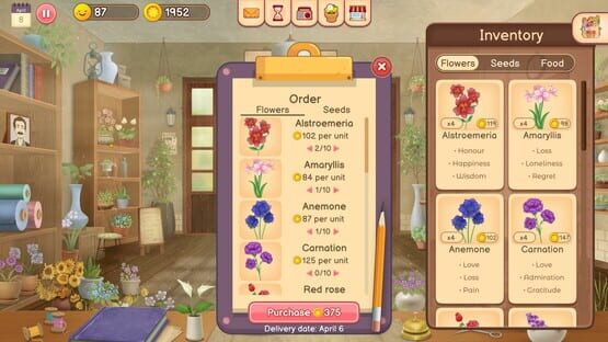 Screenshot Hanako's flower shop