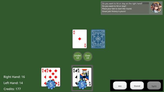 Screenshot Hit and Stand Blackjack