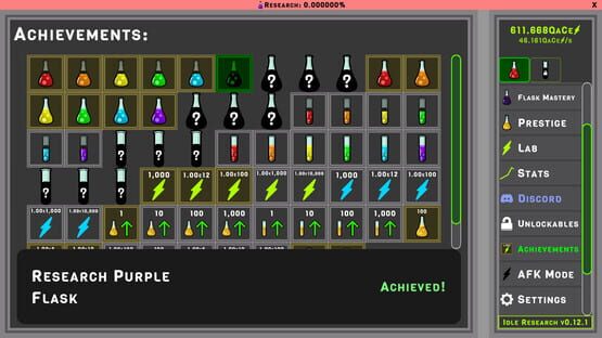 Screenshot Idle Research
