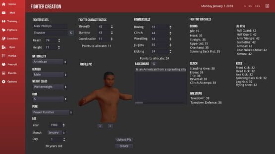 Screenshot MMA Simulator