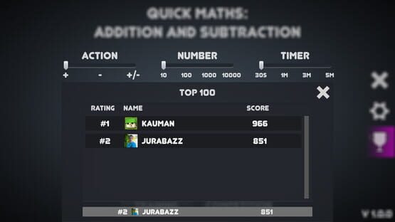 Screenshot Quick Maths: addition and subtraction