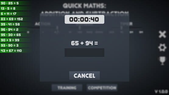 Screenshot Quick Maths: addition and subtraction