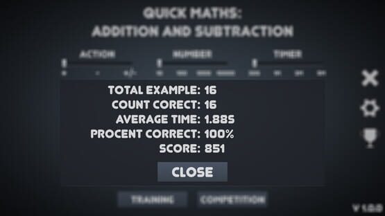 Screenshot Quick Maths: addition and subtraction